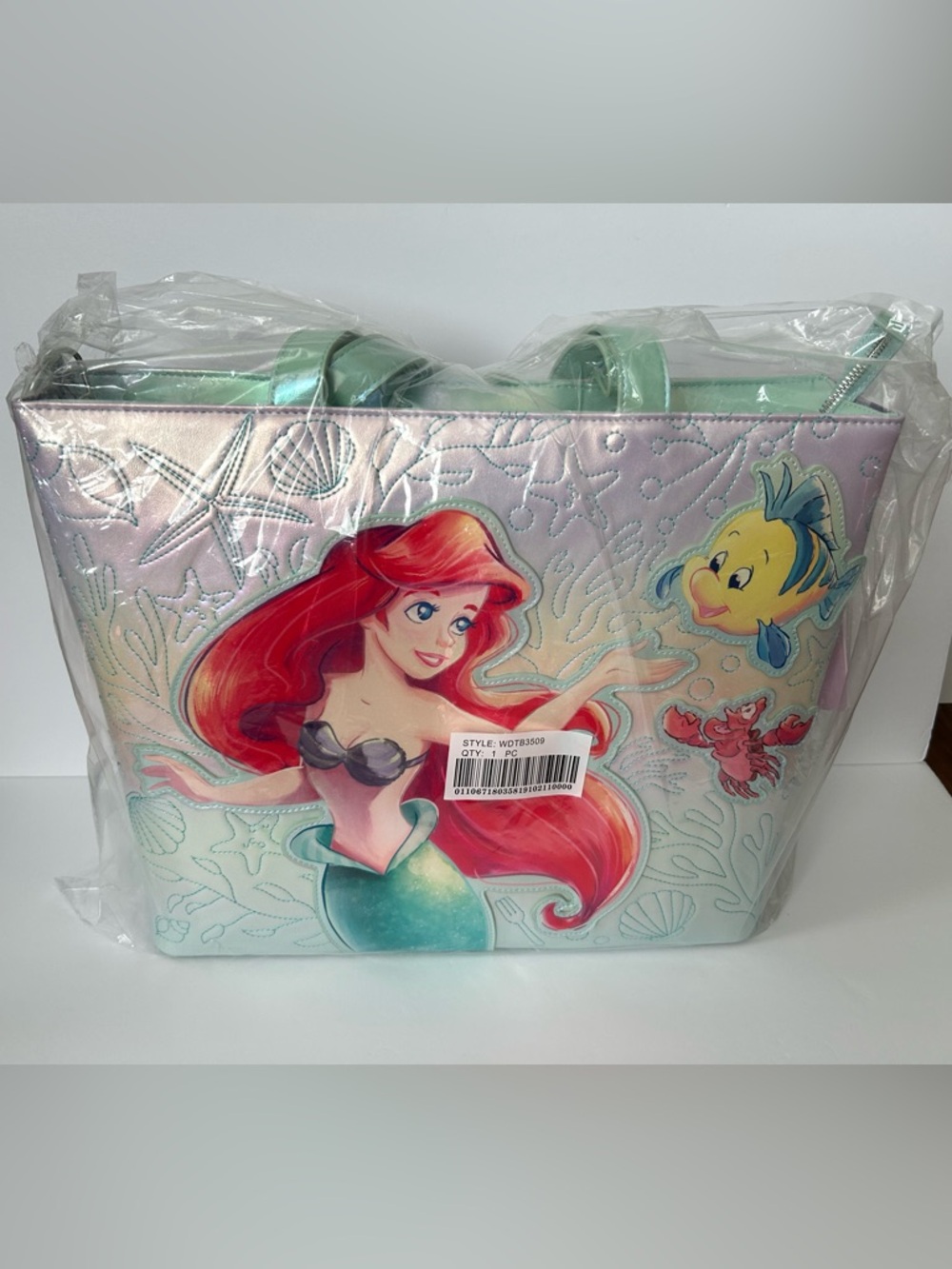 Loungefly Disney The Little Mermaid Ariel & Flounder Tote Bag with Coin Bag